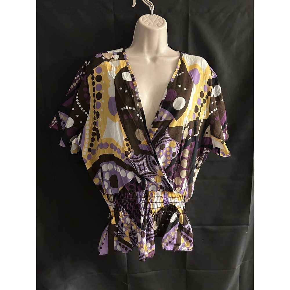New 2X Ashley Stewart Crisscross Multi Top #1490*8 (JFT)